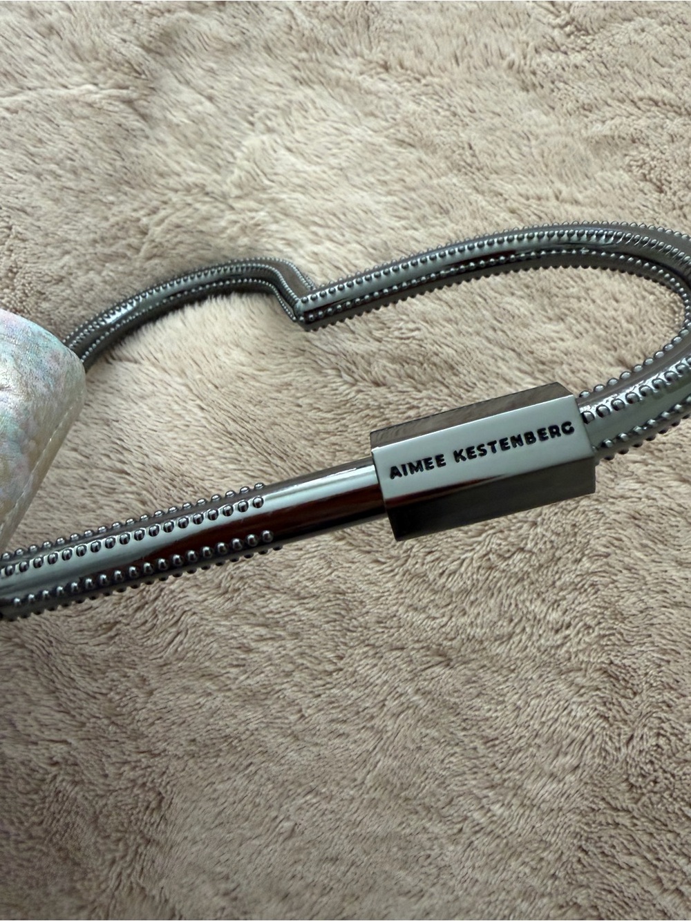 Aimee Kestenberg Iridescent Metallic Leather Heart Handle Bag - Picture 3 of 5